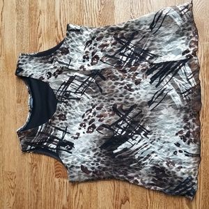 1X Clientele Lace Overlay Animal Print Tank Top Made in Canada